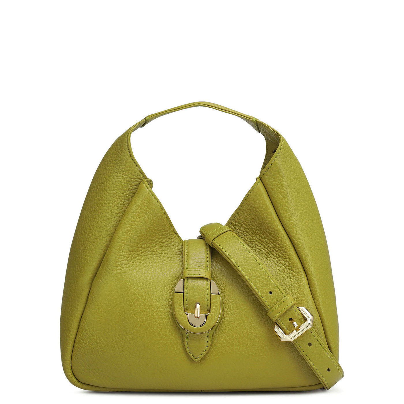 Small Wax Leather Satchel - Green Tea