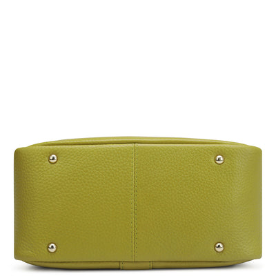 Small Wax Leather Satchel - Green Tea