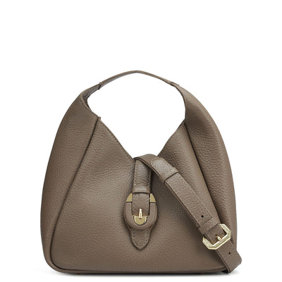 Small Wax Leather Satchel - Greyish Taupe