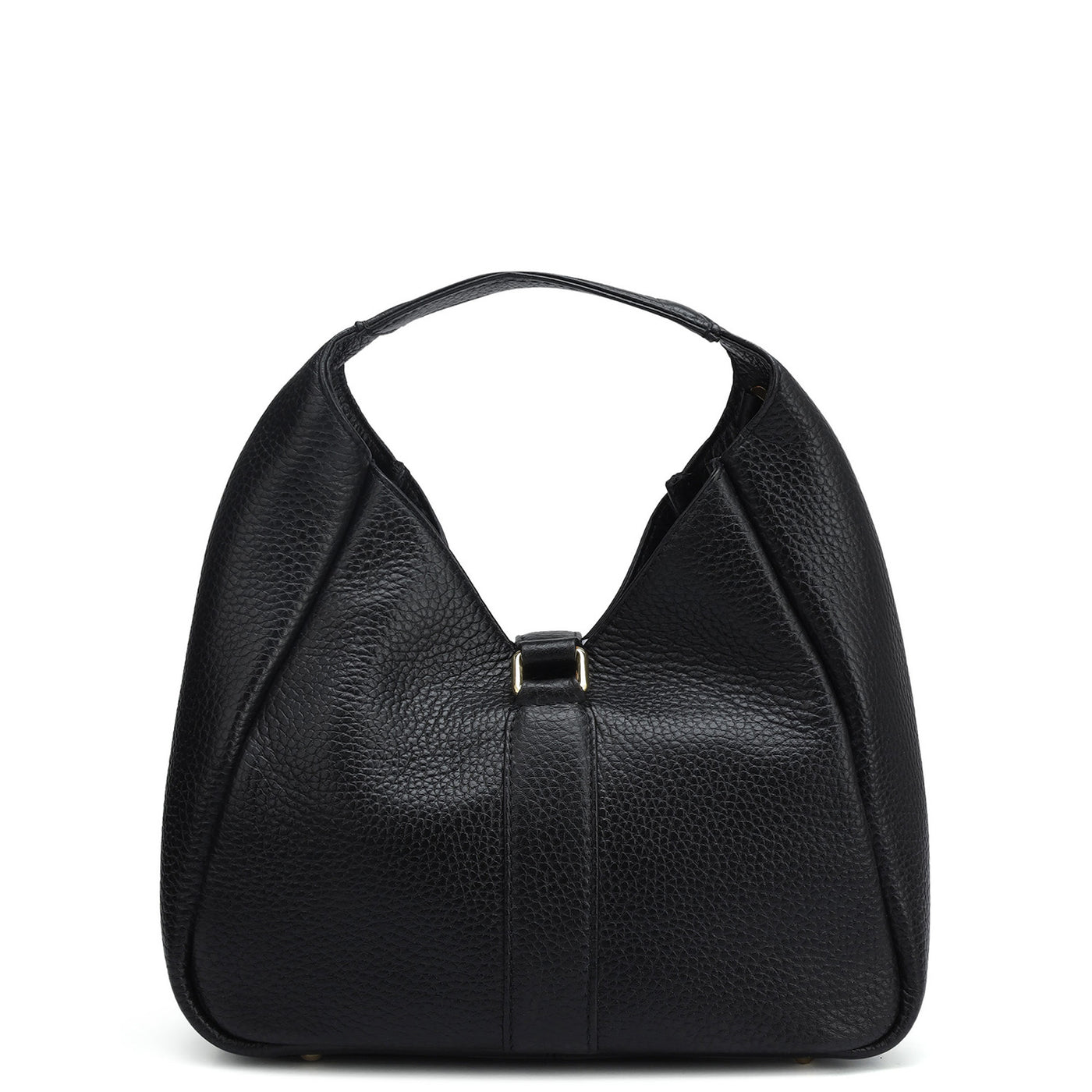 Small Wax Leather Satchel - Black