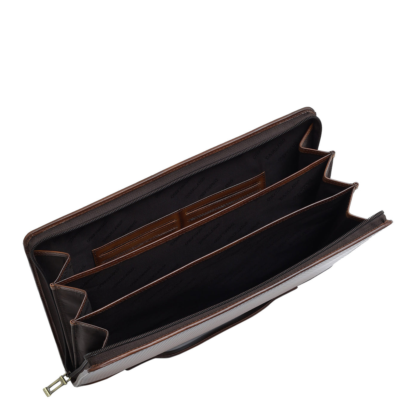 Mat Emboss Leather Folder - Cognac