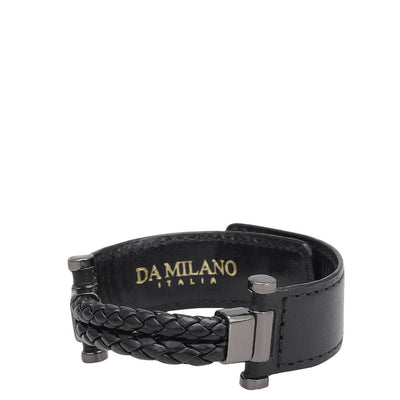 Plain Leather Wrist Band - Black