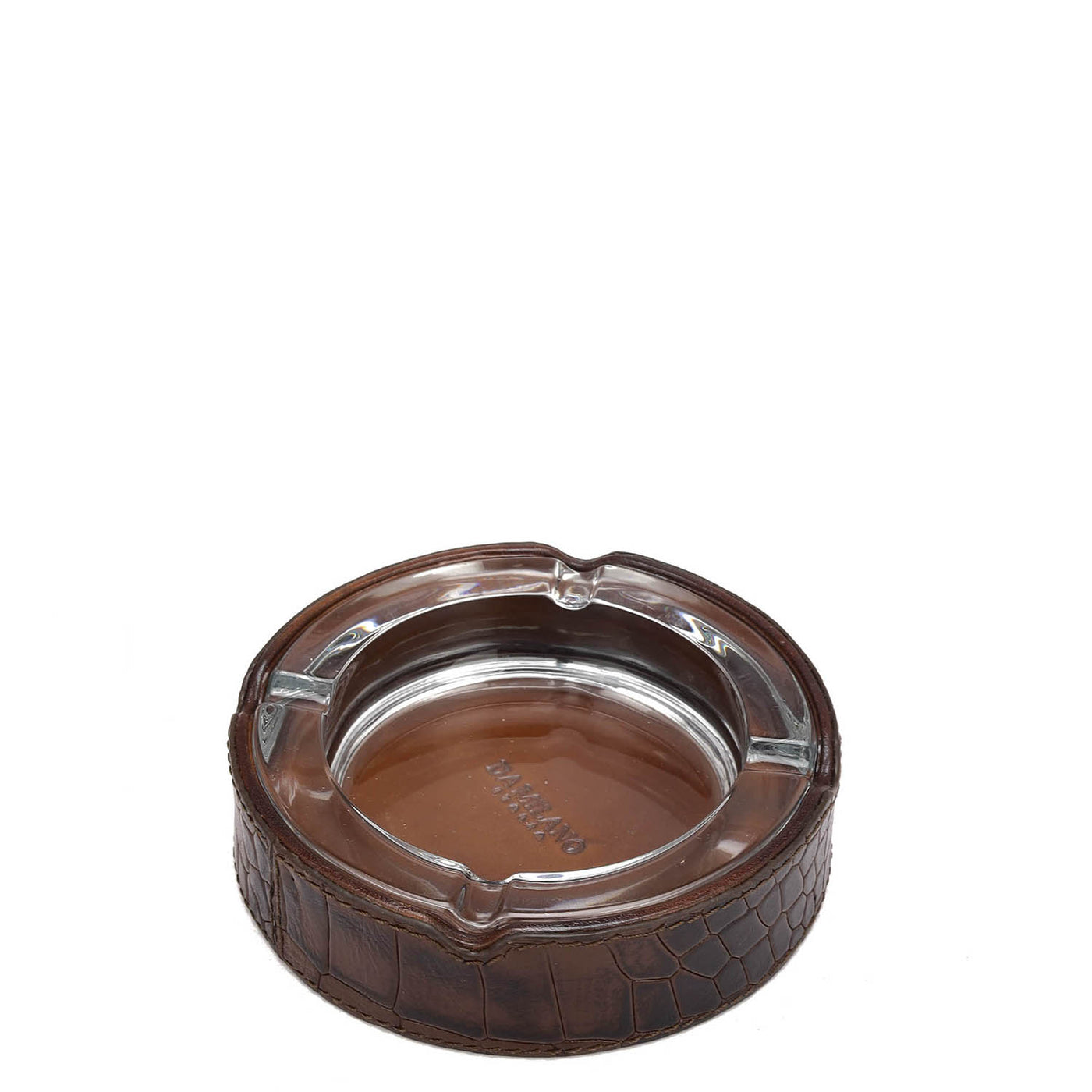 Croco Leather Ash Tray - Brown