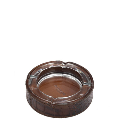 Croco Leather Ash Tray - Brown