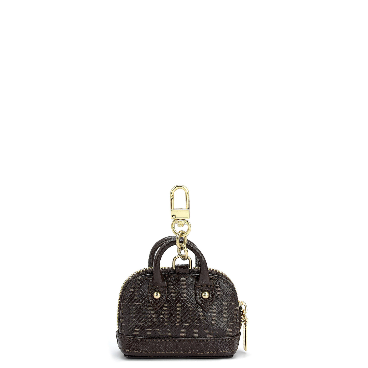 Monogram Franzy Leather Bag Hanging - Chocolate