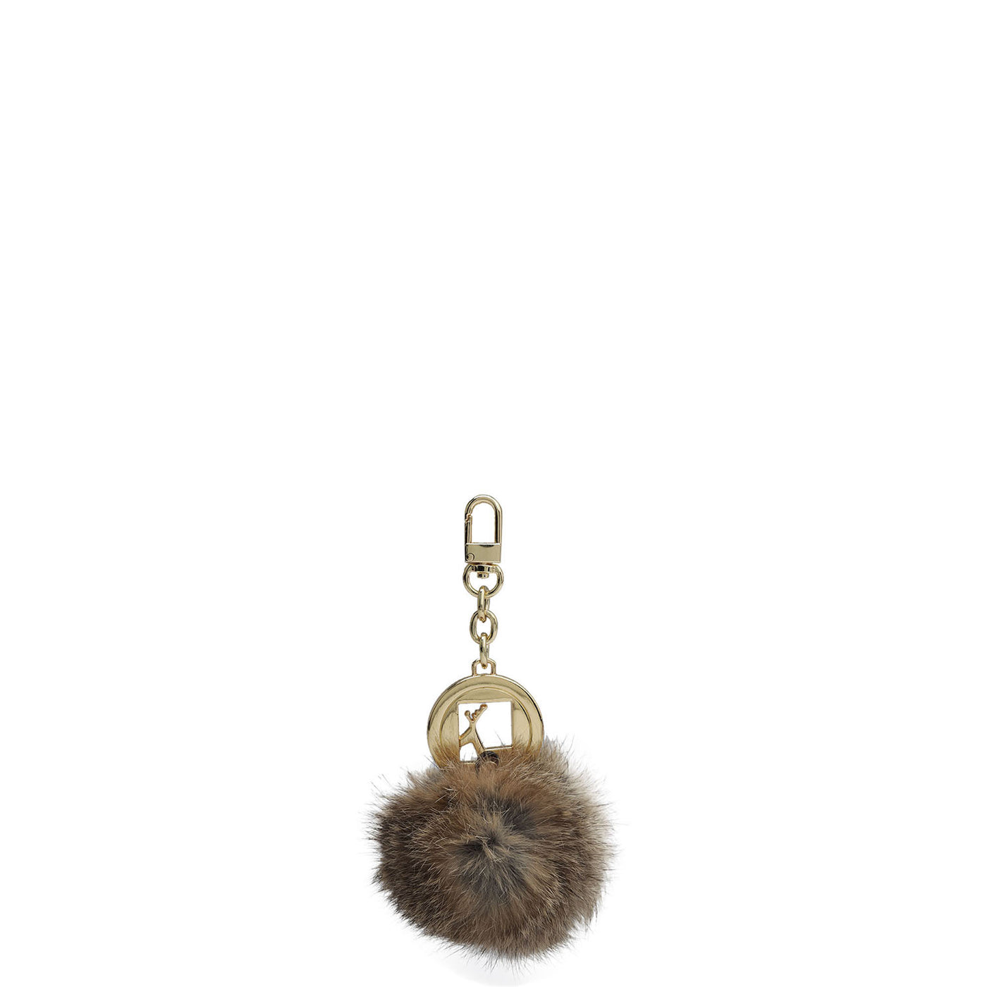 Fur Leather Bag Hanging - Beige & Brown