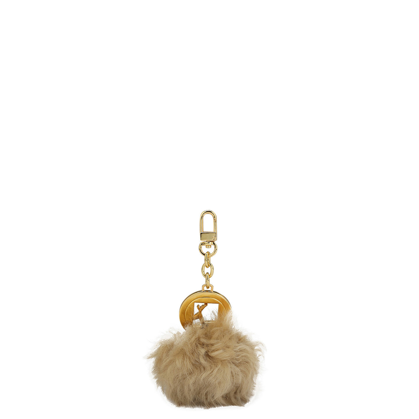 Fur Leather Bag Hanging - Beige