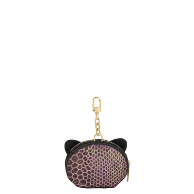 Fur Franzy Leather Bag Hanging - Purple & Gold