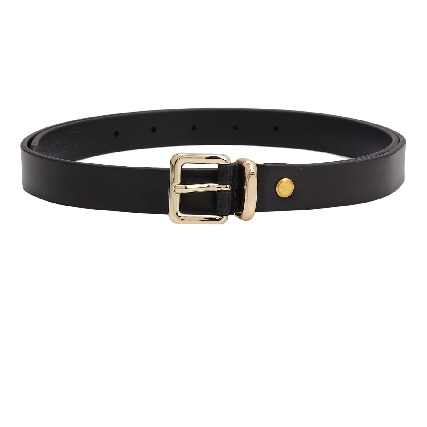 Formal Plain Leather Ladies Belt - Black