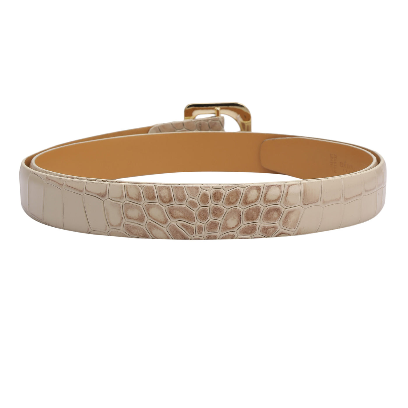 Formal Croco Leather Ladies Belt - Frost