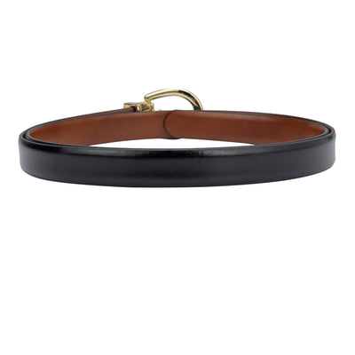 Formal Plain Leather Ladies Belt - Black & Cognac