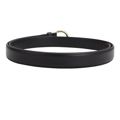 Formal Saffiano Leather Ladies Belt - Black