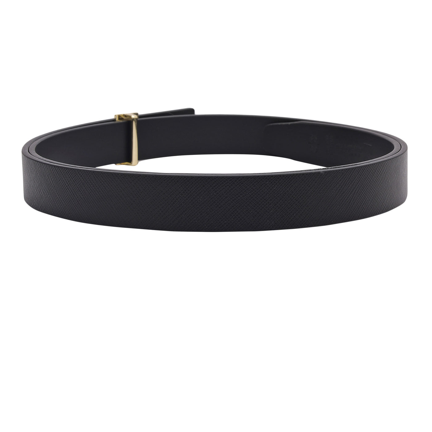 Formal Saffiano Leather Ladies Belt - Black