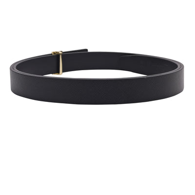 Formal Saffiano Leather Ladies Belt - Black