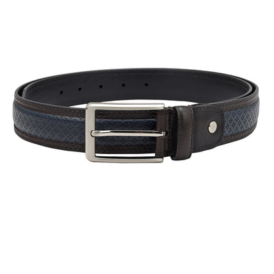 Casual Pun Leather Mens Belt - Blue