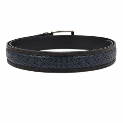 Casual Pun Leather Mens Belt - Blue