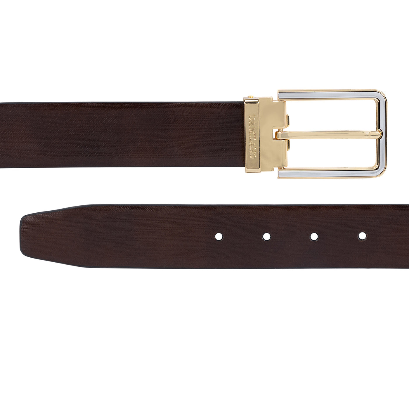 Formal Aztec Leather Mens Belt - Brown & Black