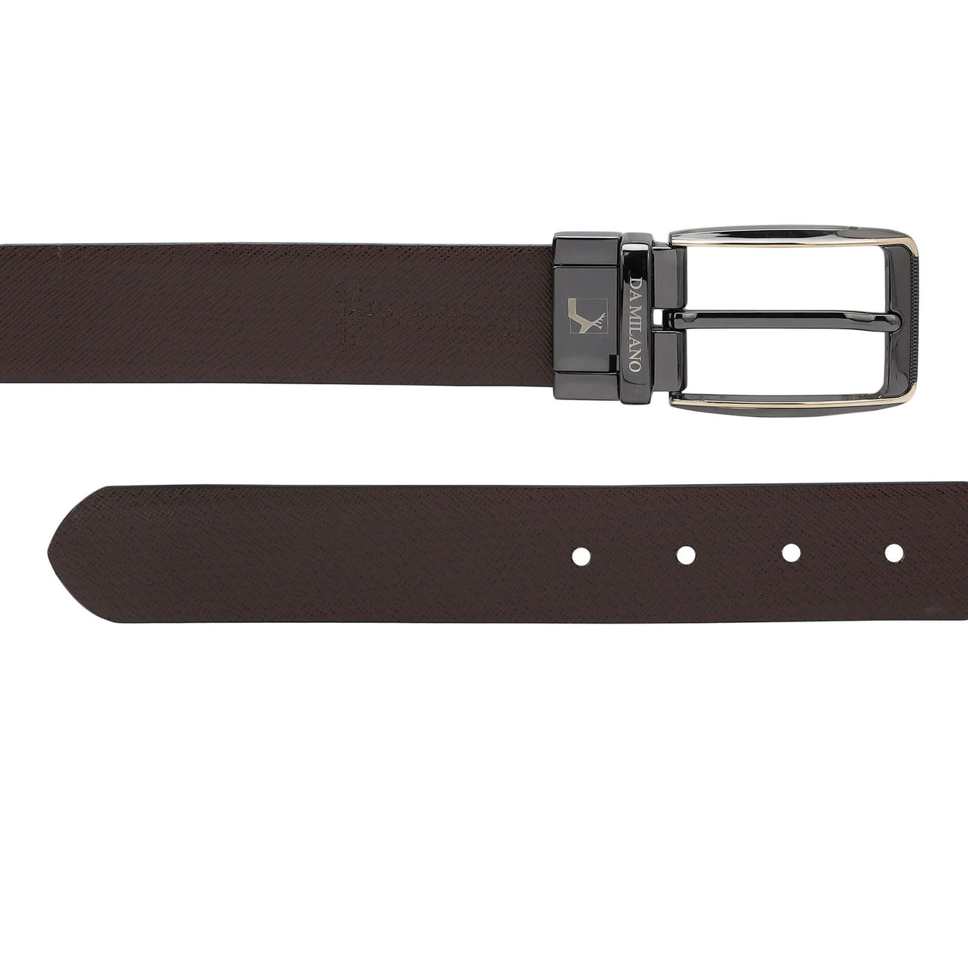 Formal Saffiano Leather Mens Belt - Black & Brown