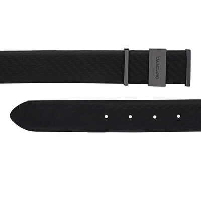 Formal Mat Emboss Leather Mens Belt - Black