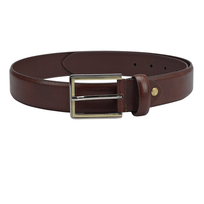 Formal Fish Leather Mens Belt - Brown