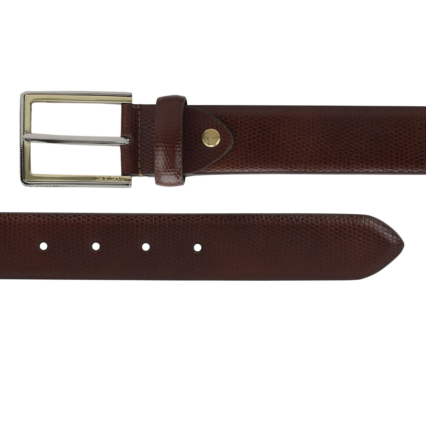 Formal Fish Leather Mens Belt - Brown