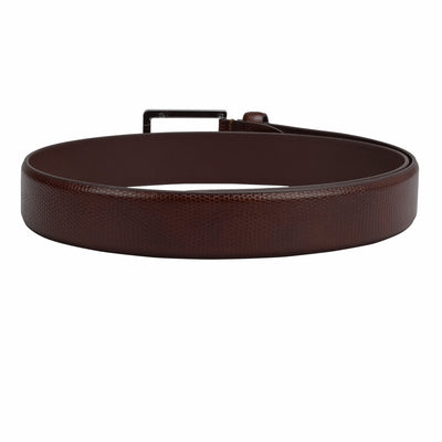 Formal Fish Leather Mens Belt - Brown