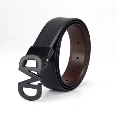 Casual Saffiano Leather Mens Belt - Black & Brown