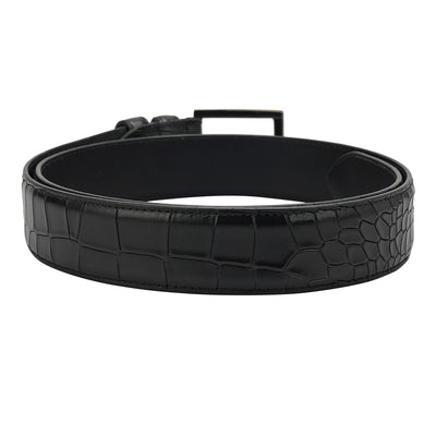 Formal Croco Leather Mens Belt - Black