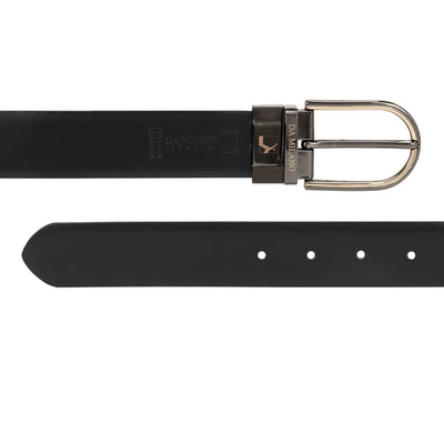 Casual Plain Leather Mens Belt - Navy Blue & Black