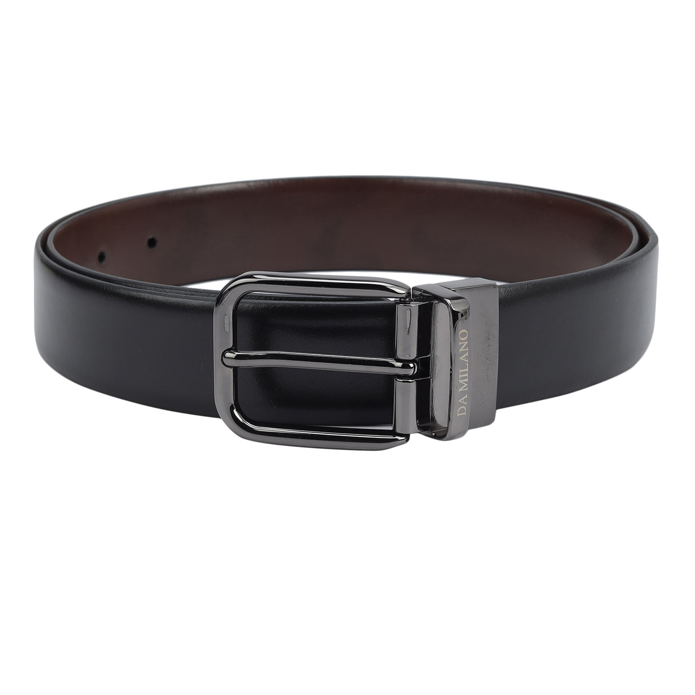 Casual Plain Leather Mens Belt - Black & Brown