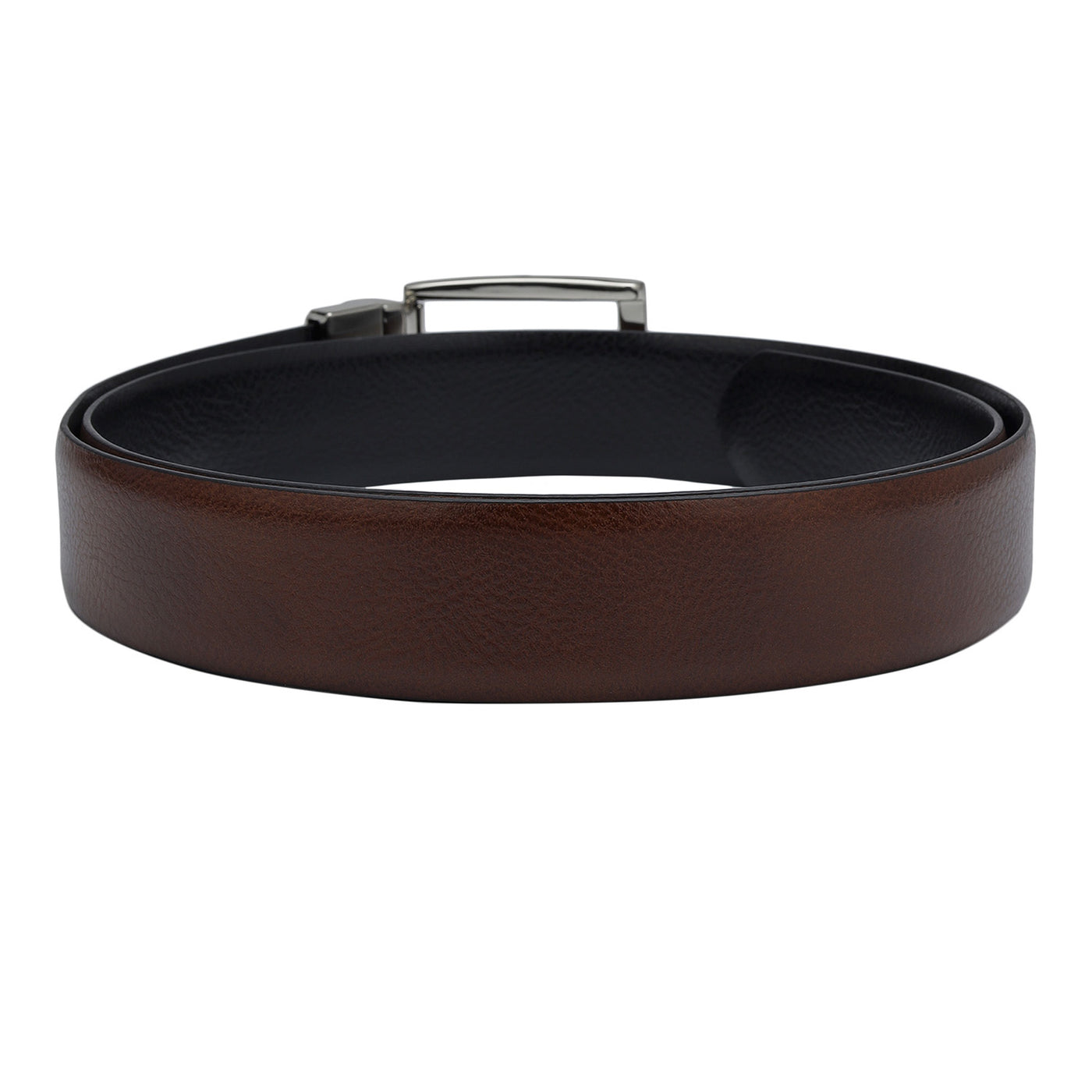 Formal Wax Leather Mens Belt - Cognac & Black