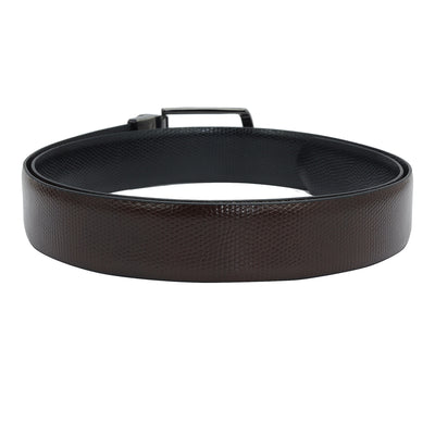 Formal Lizard Leather Mens Belt - Brown & Black