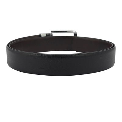 Formal Saffiano Leather Mens Belt - Black & Brown