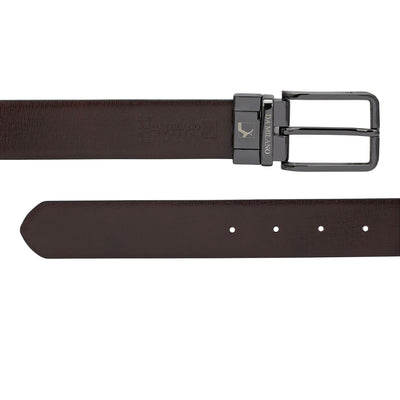 Formal Aztec Leather Mens Belt - Black & Brown