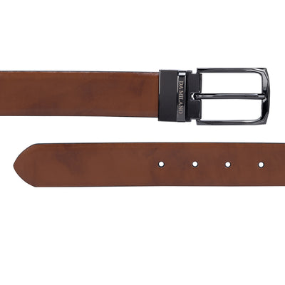 Formal Plain Leather Mens Belt- Cognac