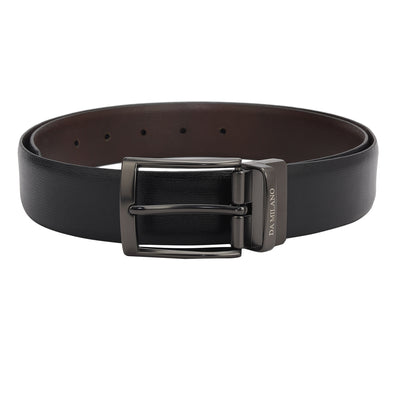 Formal Aztec Leather Mens Belt - Black & Brown