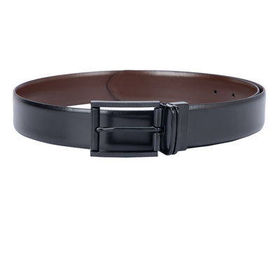 Semi Formal Plain Leather Reversible Mens Belt - Black & Brown