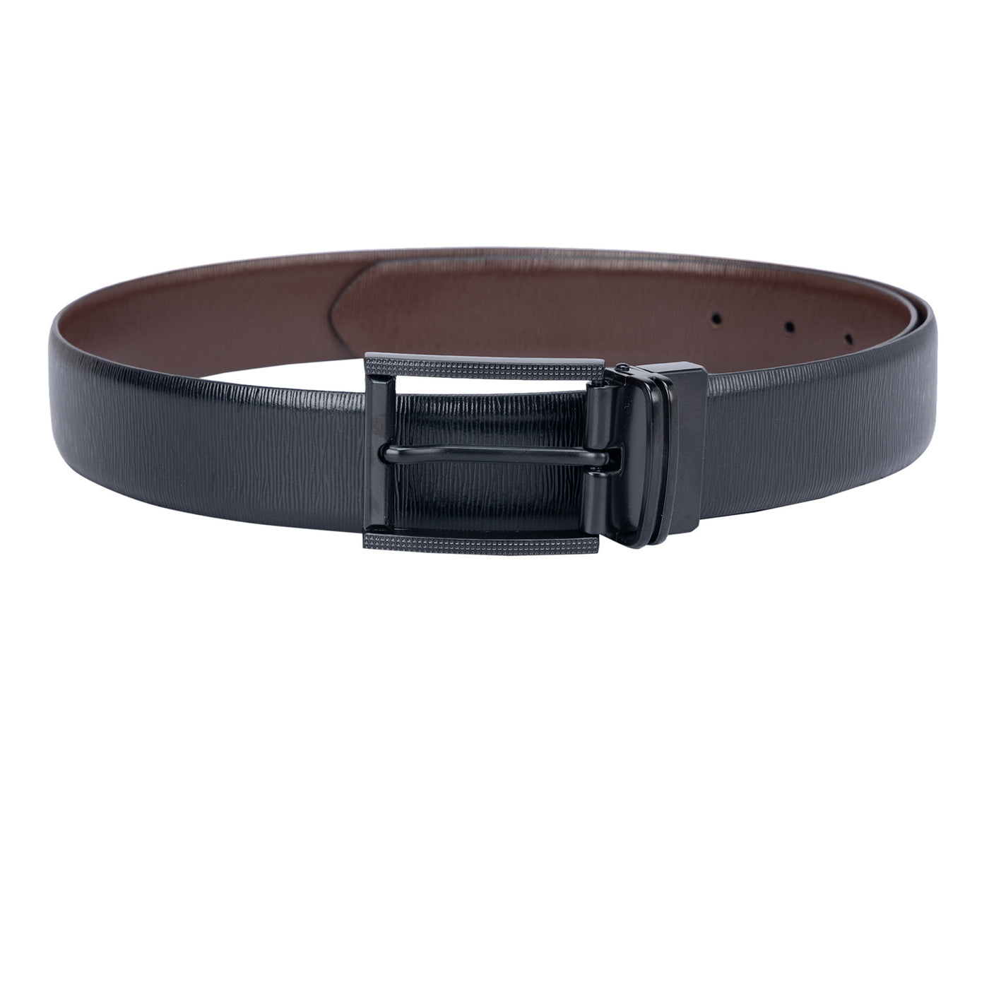 Formal Aztec Leather Mens Belt - Black & Brown