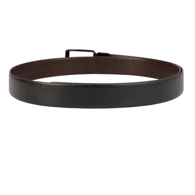 Formal Saffiano Leather Mens Belt - Black & Brown