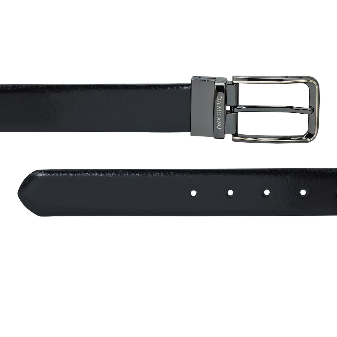 Formal Plain Leather Mens Belt - Black & Cognac