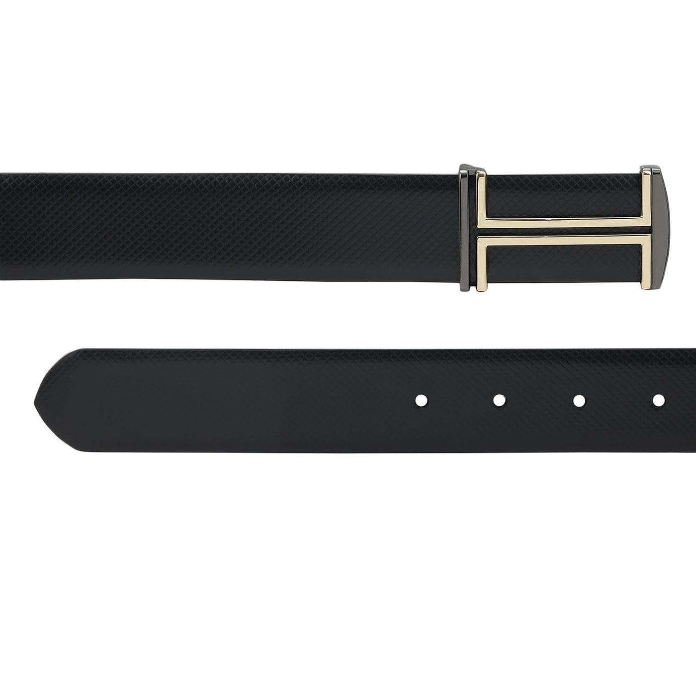 Formal Matrix Leather Mens Belt - Black