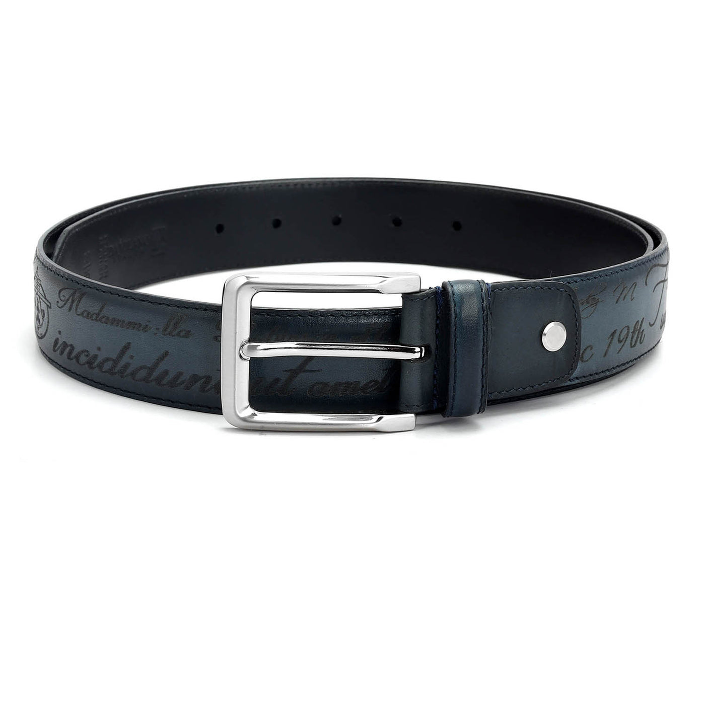 Casual Signato Leather Mens Belt - Blue