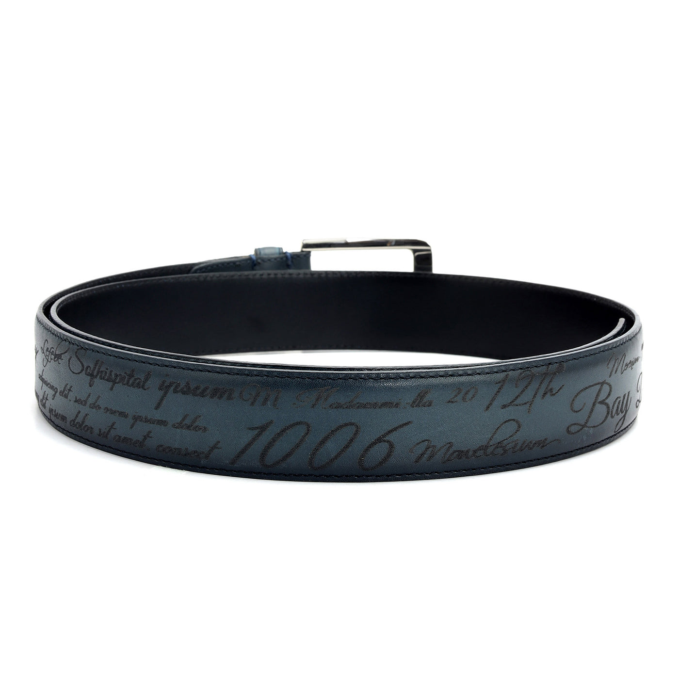 Casual Signato Leather Mens Belt - Blue