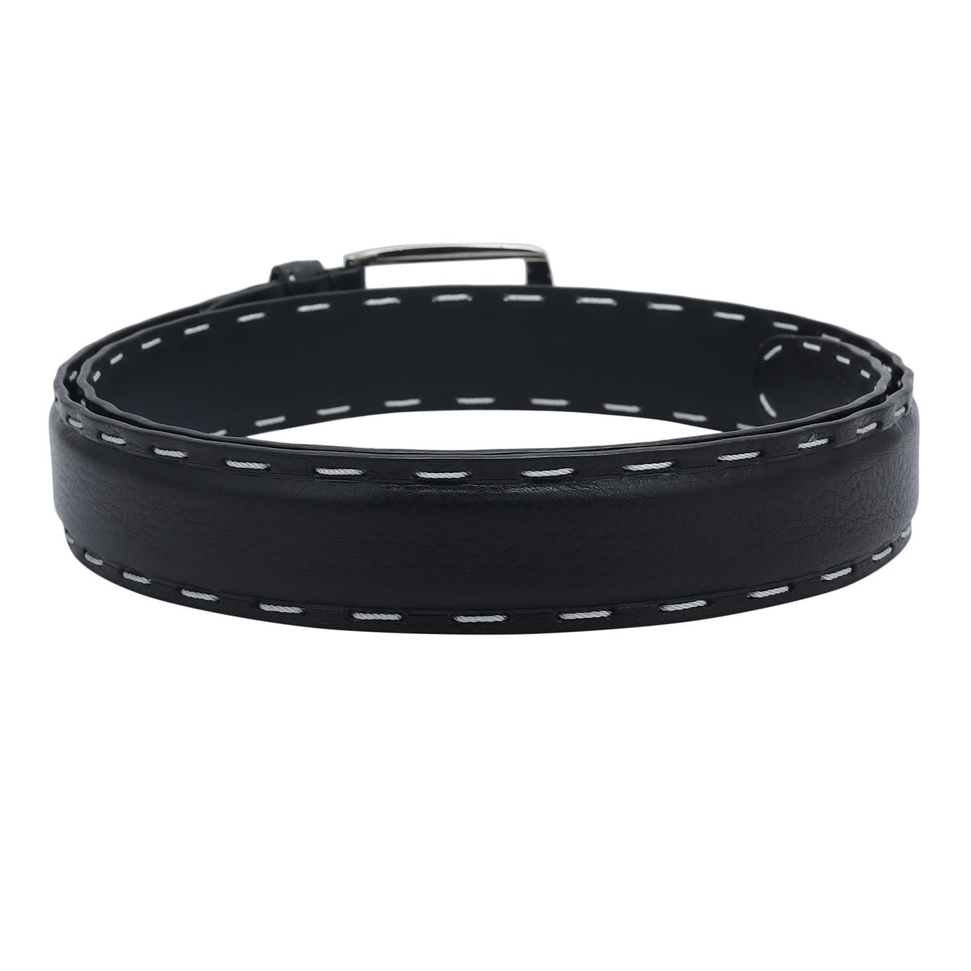 Casual Plain Leather Mens Belt - Black