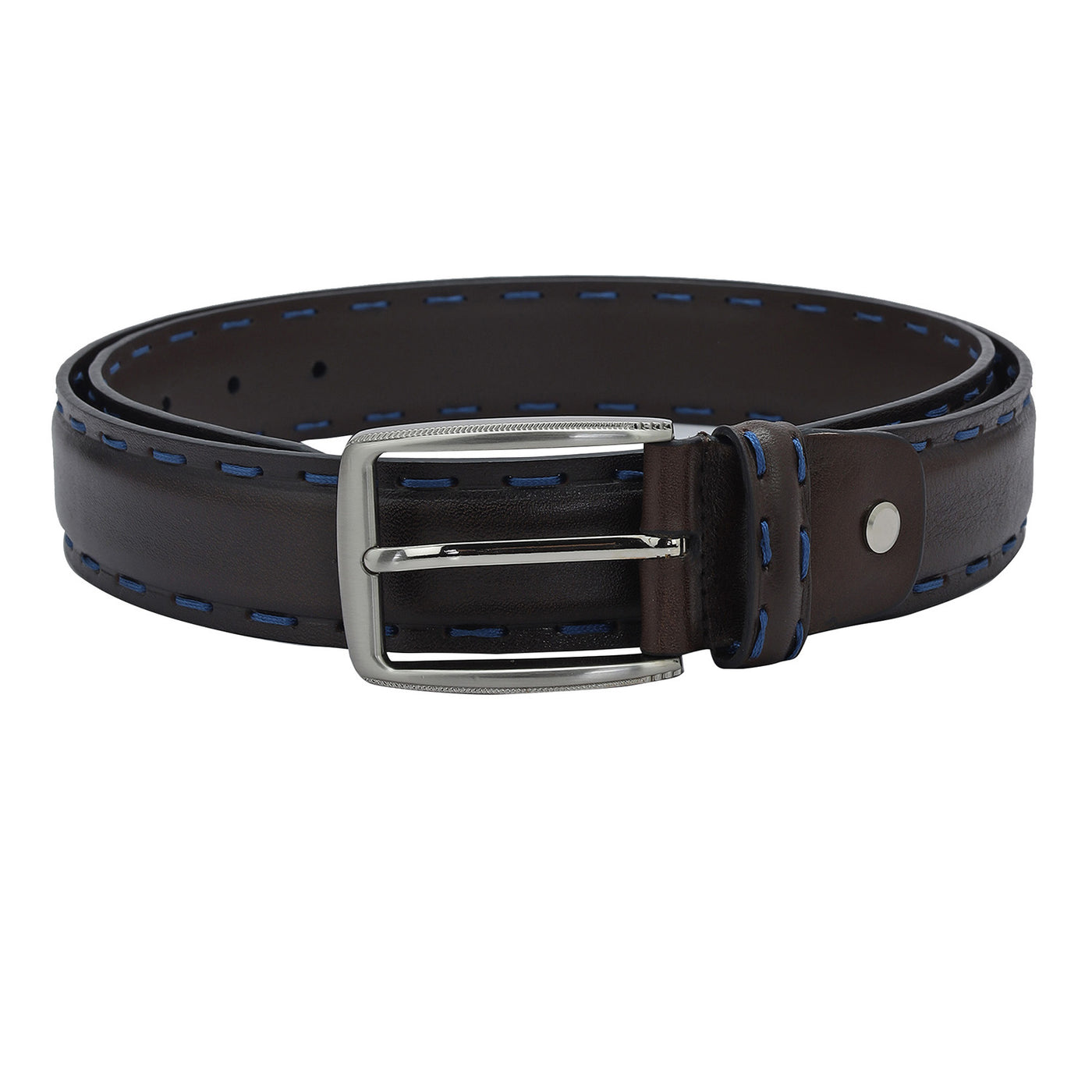 Casual Plain Leather Mens Belt - Brown