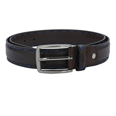 Casual Plain Leather Mens Belt - Brown