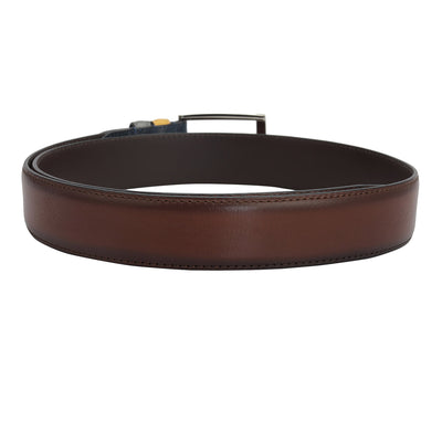 Casual Plain Leather Mens Belt - Brown