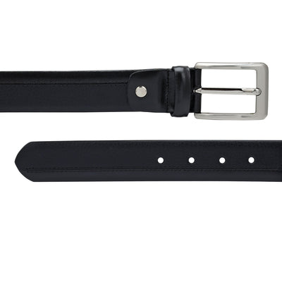 Formal Wax Plain Leather Mens Belt - Black