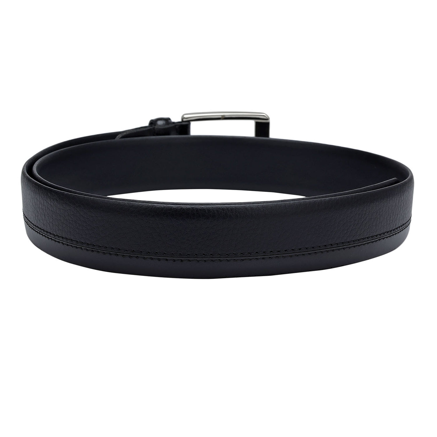 Formal Wax Plain Leather Mens Belt - Black