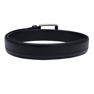 Formal Wax Plain Leather Mens Belt - Black